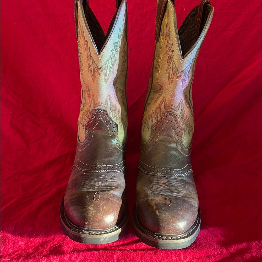 Justin Brown Western Work Cowboy Boots